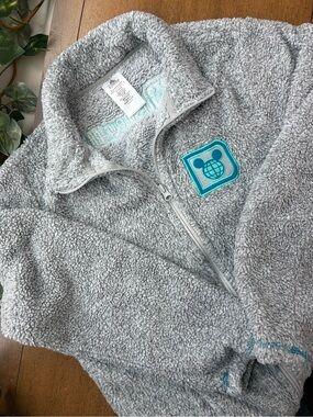 Disney World Fleece Jacket Gray Zip Up Walt Disney World Park Exclusive Size Med